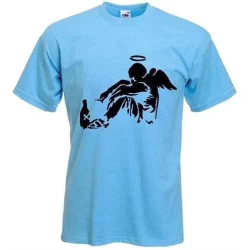Banksy Fallen Angel T-Shirt XXL / Light Blue