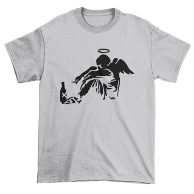 Banksy Fallen Angel T-Shirt XXL / Light Grey