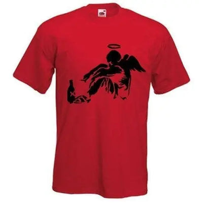 Banksy Fallen Angel T-Shirt XXL / Red