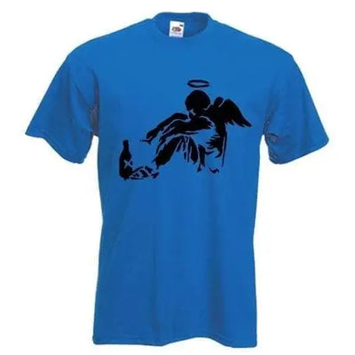 Banksy Fallen Angel T-Shirt XXL / Royal Blue