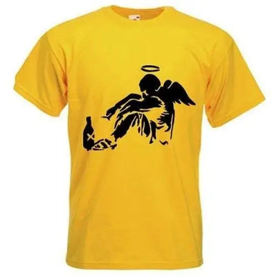 Banksy Fallen Angel T-Shirt XXL / Yellow