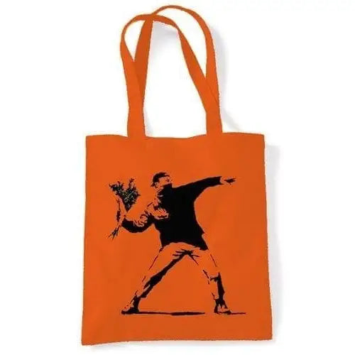 Banksy Flower Thrower Shoulder bag Orange