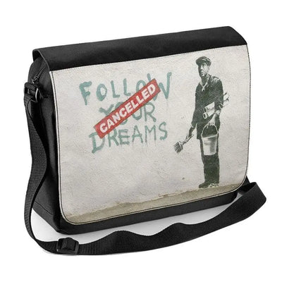 Banksy Follow Your Dreams Cancelled Laptop Messenger Bag