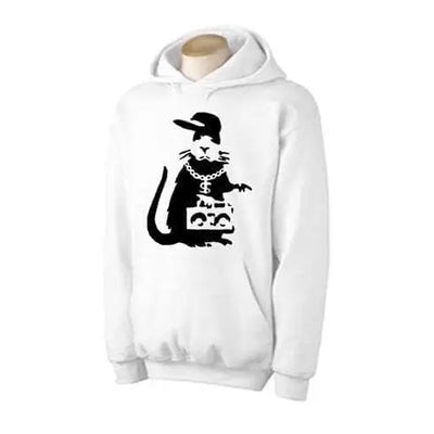 Banksy Gangster Rat Hoodie XXL / White
