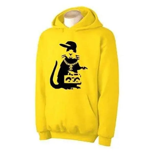 Banksy Gangster Rat Hoodie XXL / Yellow