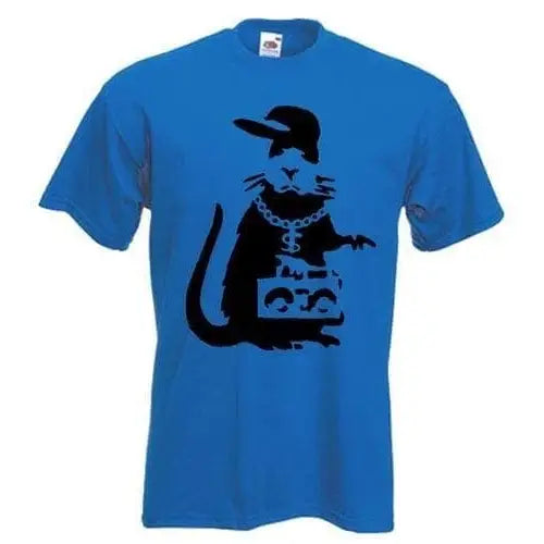 Banksy Gangster Rat Mens T-Shirt XL / Royal Blue