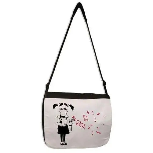 Banksy Gas Mask Girl Laptop Messenger Bag