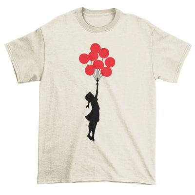 Banksy Girl With Red Balloons T-Shirt L / Cream