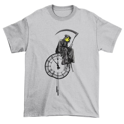 Banksy Grim Reaper Mens T-Shirt XL / Light Grey