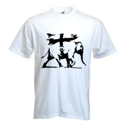 Banksy Heavy Weaponry Elephant Mens T-Shirt S / White