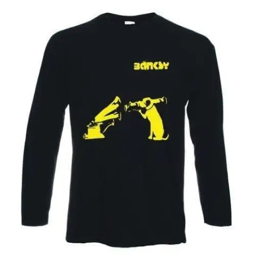 Banksy HMV Bazooka Dog Long Sleeve T-Shirt XL / Black
