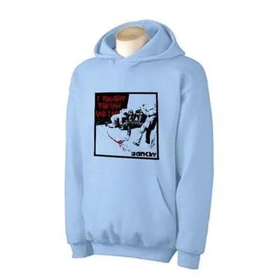 Banksy I Fought The Law Hoodie XXL / Light Blue