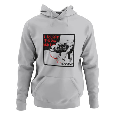 Banksy I Fought The Law Hoodie - XXL / Light Grey - Hoodie
