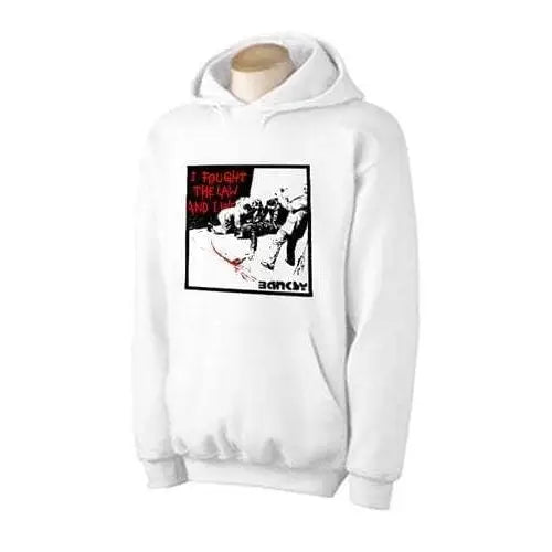 Banksy I Fought The Law Hoodie XXL / White