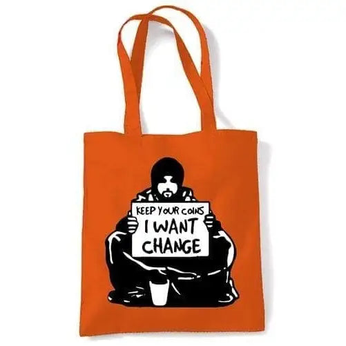 Banksy I Want Change Shoulder Bag Orange