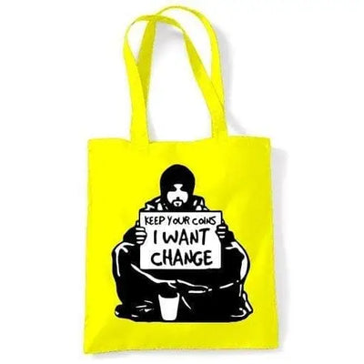 Banksy I Want Change Shoulder Bag Yellow