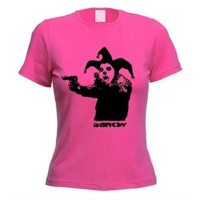 Banksy Insane Clown Ladies T-Shirt XL / Dark Pink