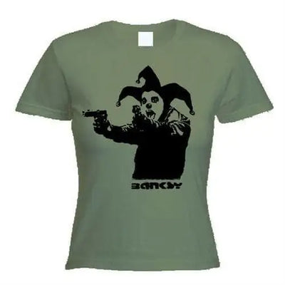 Banksy Insane Clown Ladies T-Shirt XL / Khaki
