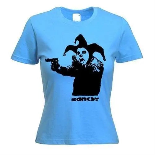 Banksy Insane Clown Ladies T-Shirt XL / Light Blue