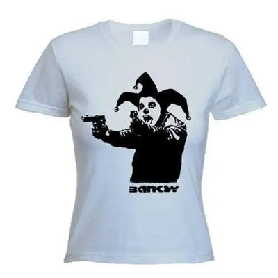 Banksy Insane Clown Ladies T-Shirt XL / Light Grey