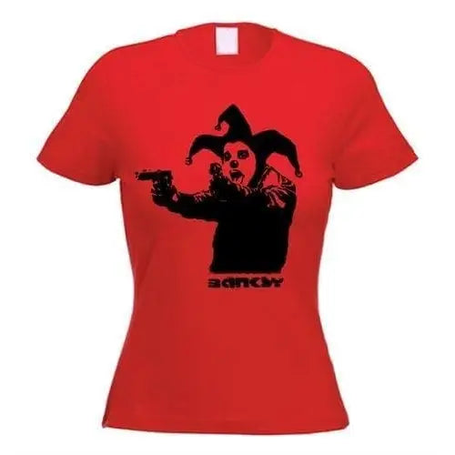Banksy Insane Clown Ladies T-Shirt XL / Red