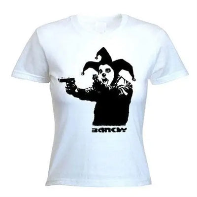 Banksy Insane Clown Ladies T-Shirt XL / White