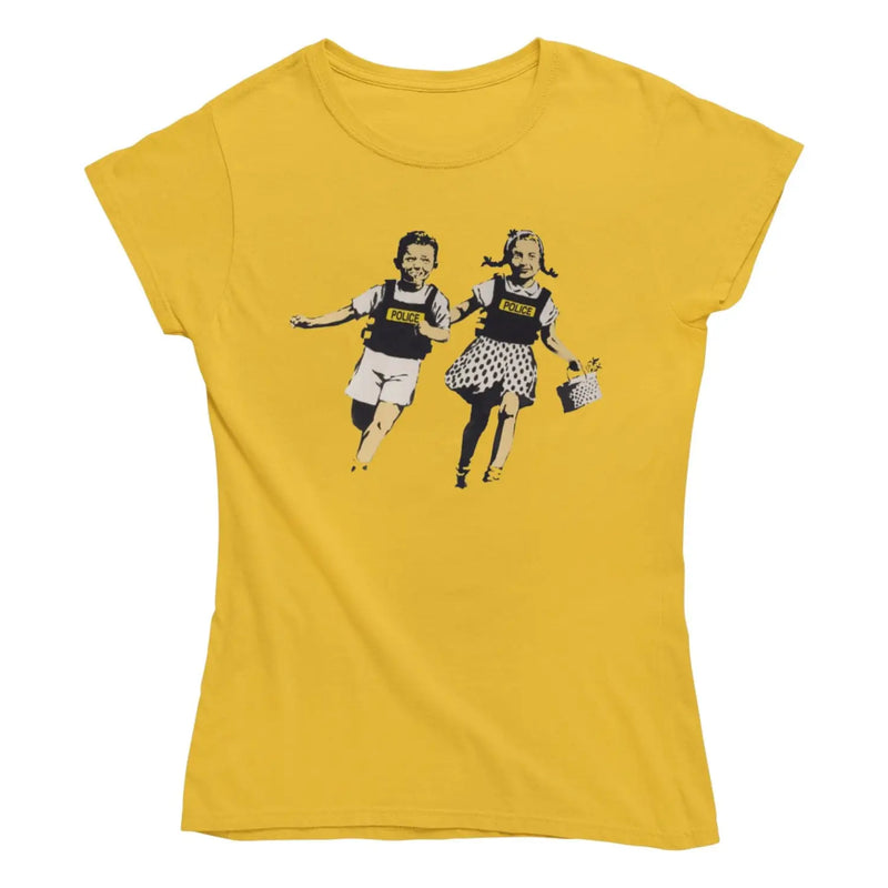 Banksy Jack & Jill Ladies T-Shirt L / Yellow