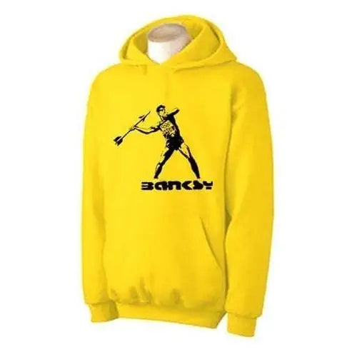 Banksy Javelin Thrower Hoodie L / Yellow