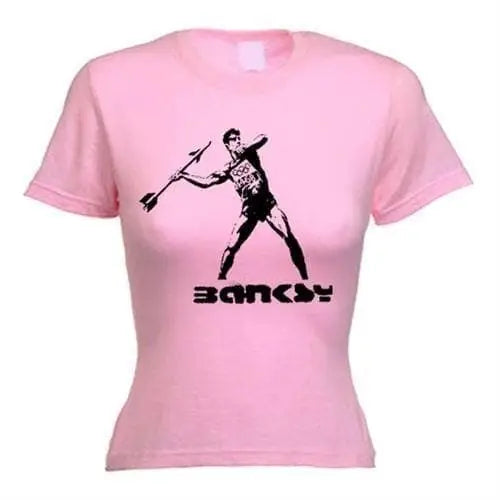 Banksy Stop And Search Ladies T-Shirt M / Light Pink
