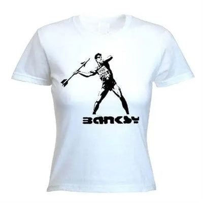 Banksy Stop And Search Ladies T-Shirt M / White