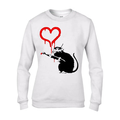 Banksy Love Rat Graffiti Women's Sweatshirt Jumper L / White