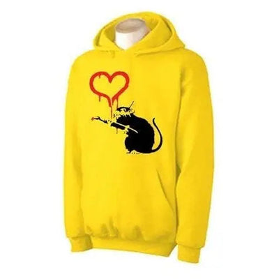 Banksy Love Rat Hoodie L / Yellow