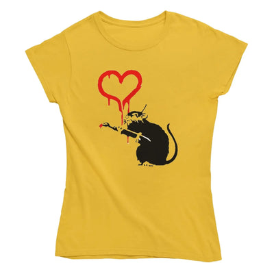 Banksy Love Rat T-Shirt M / Yellow
