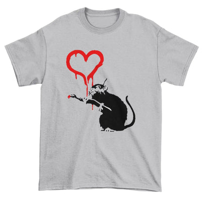 Banksy Love Rat T-Shirt XL / Light Grey