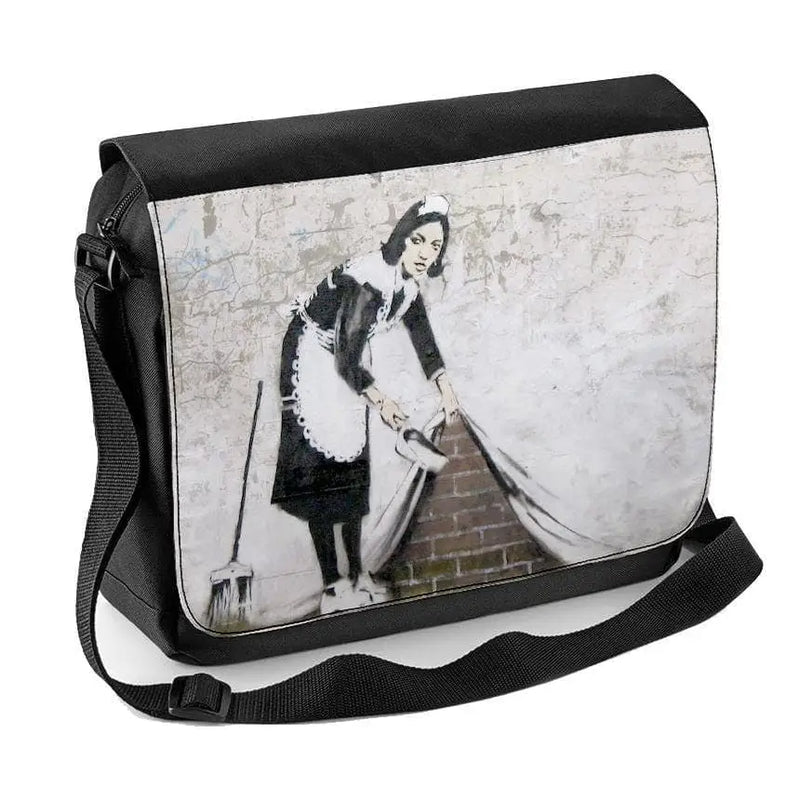 Banksy Maid Laptop Messenger Bag