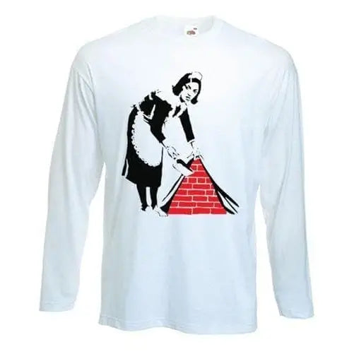 Banksy Maid Long Sleeve T-Shirt XXL / White