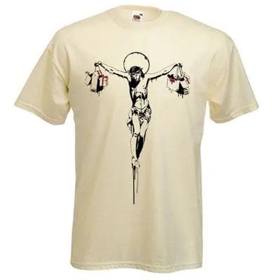 Banksy Material Jesus T-Shirt XL / Cream