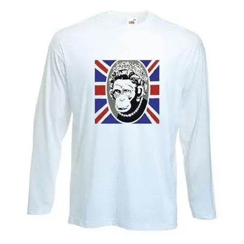 Banksy Monkey Queen Long Sleeve T-Shirt L / White