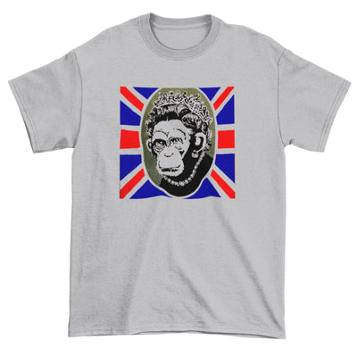 Banksy Monkey Queen Mens T-Shirt XL / Light Grey