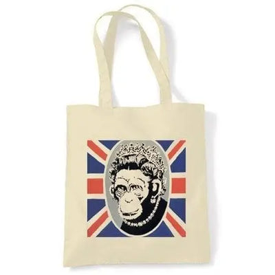 Banksy Monkey Queen Shoulder Bag Cream