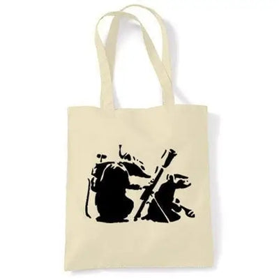 Banksy Mortar Rat Shoulder Bag Cream