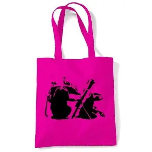 Banksy Mortar Rat Shoulder Bag Dark Pink