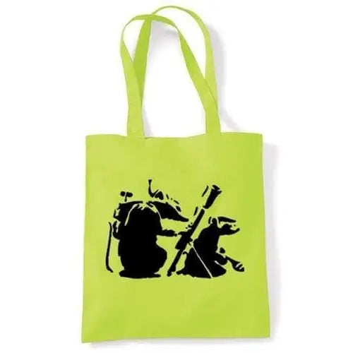 Banksy Mortar Rat Shoulder Bag Lime Green