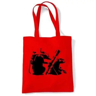 Banksy Mortar Rat Shoulder Bag Red