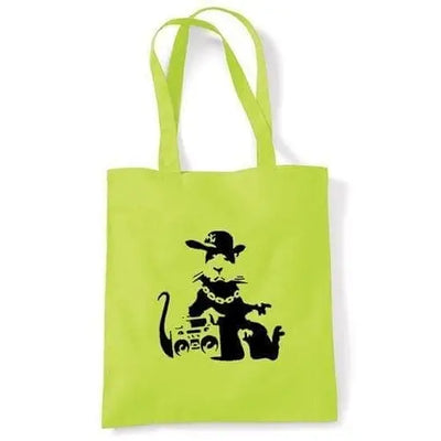 Banksy NYC Gangster Rat Shoulder Bag Lime Green