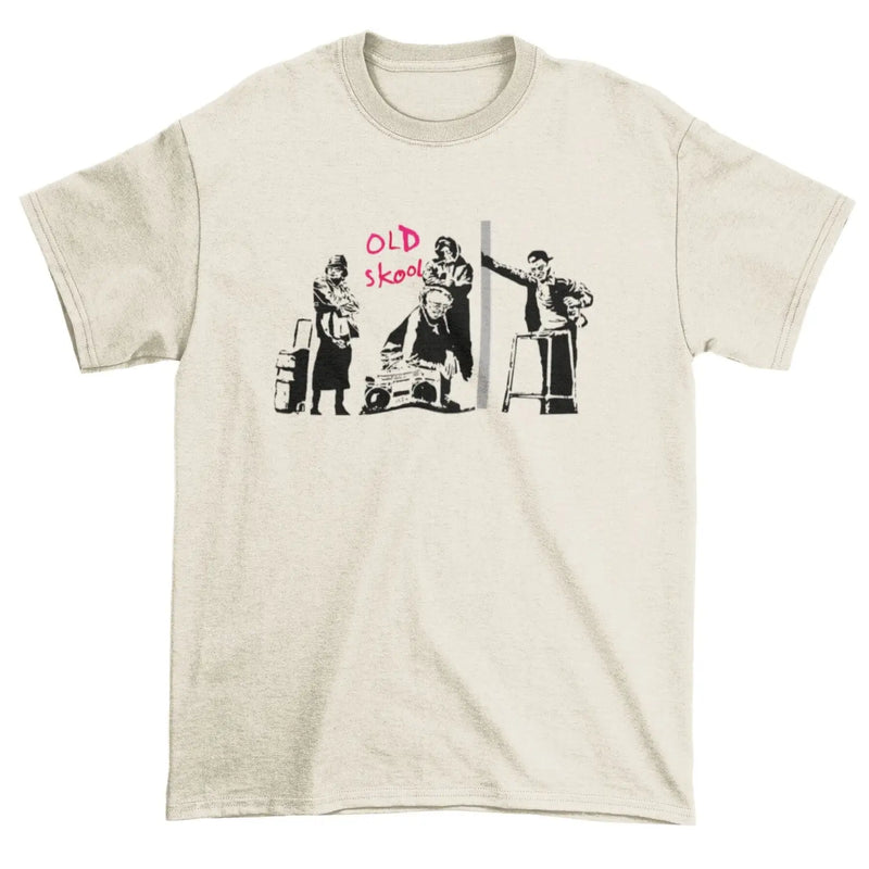 Banksy Old Skool Mens T-Shirt L / Cream