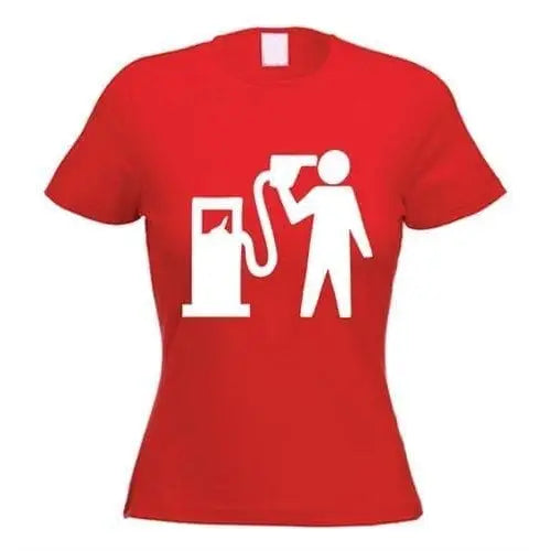 Banksy Petrol Head Womens T-Shirt M / Red