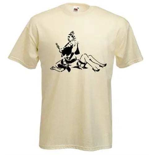 Banksy Porn Queen Mens T-Shirt L / Cream