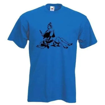 Banksy Porn Queen Mens T-Shirt L / Royal Blue