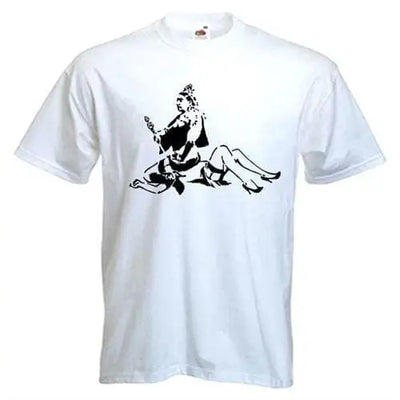 Banksy Porn Queen Mens T-Shirt L / White